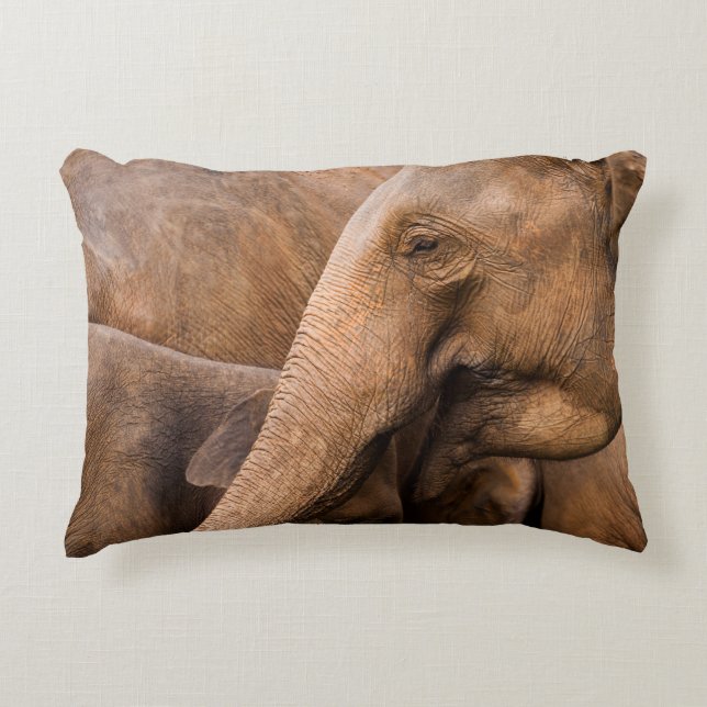 Elephant Family: Majestic Wildlife Accent Pillow (Front)