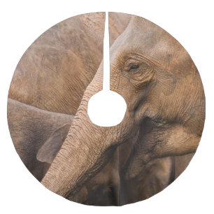 Elephant Family: Majestic Wildlife Brushed Polyester Tree Skirt