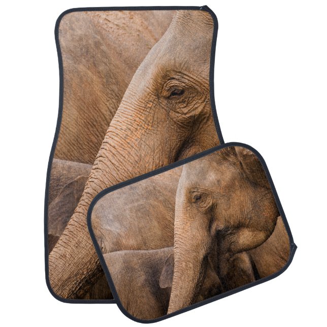 Elephant Family: Majestic Wildlife Car Floor Mat (Set)