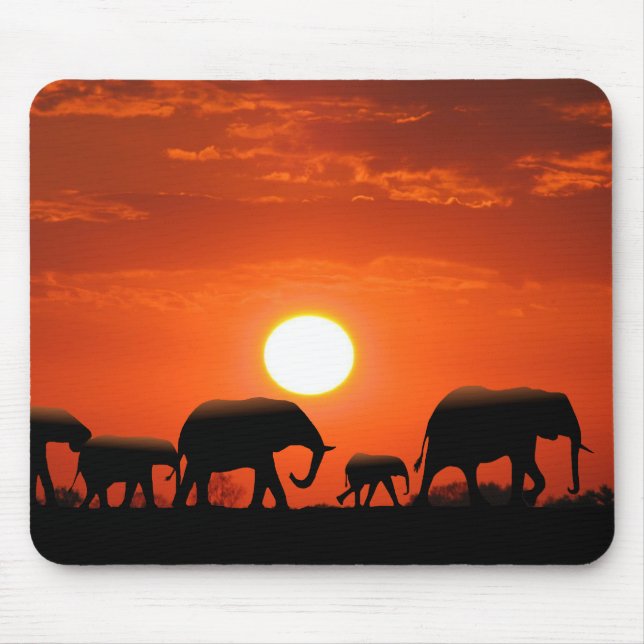 Elephant family mouse pad (Front)