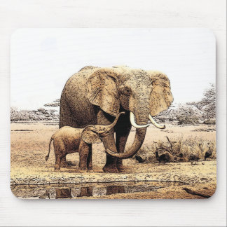 Elephant Family Mouse Pad