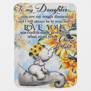 Elephant Family My Daughter Love You Baby Blanket