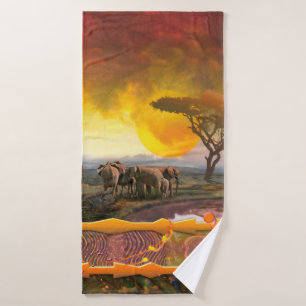 Elephant Family The Bonds that Tie #2 Bath Towel