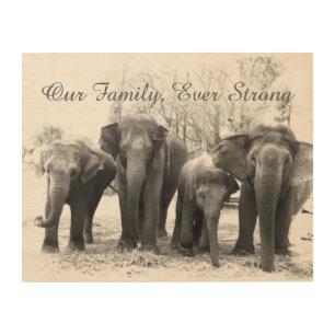 Elephant Family Wood Wall Decor