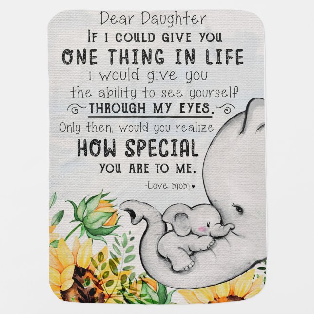 Elephant Family You Are Special With Me Baby Blanket (Front)