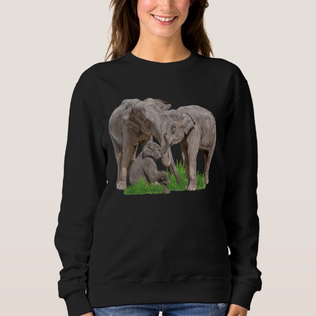 Elephant Family  Zookeeper Zoologist Wildlife Safa Sweatshirt (Front)