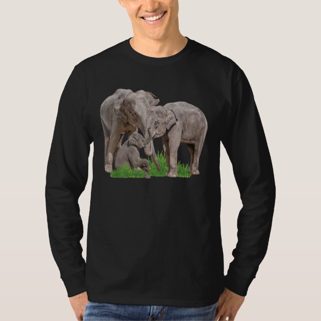 Elephant Family  Zookeeper Zoologist Wildlife Safa T-Shirt (Front)