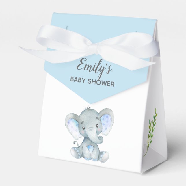 Elephant Favor Box (Boy Baby Shower) (Front Side)