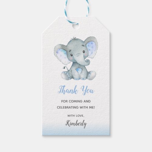 Elephant Favor Gift Tags _ Boys Baby Shower