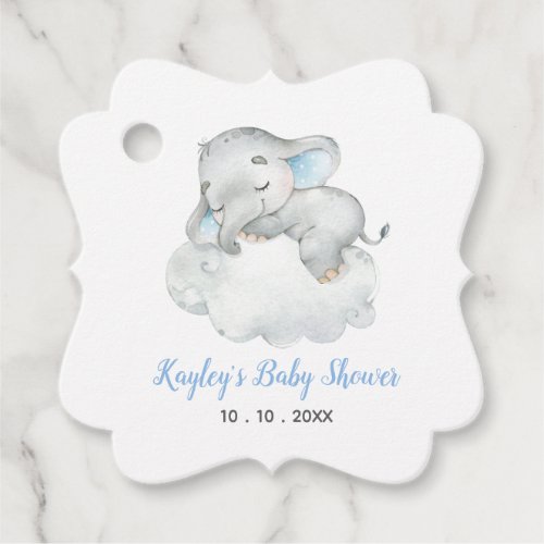 Elephant Favor Tags _ Boy Baby Shower  Birthday