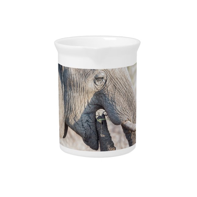 Elephant feeding beverage pitcher (Front)
