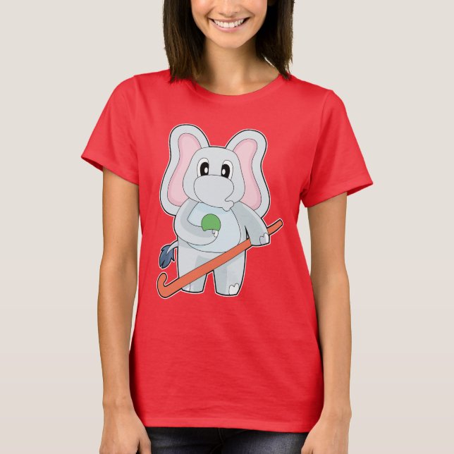 Elephant Field hockey Field hockey stick T-Shirt (Front)