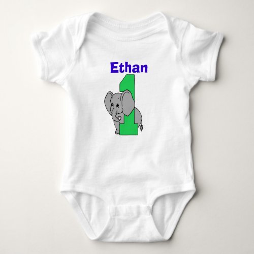 Elephant First Birthday Boy Shirt