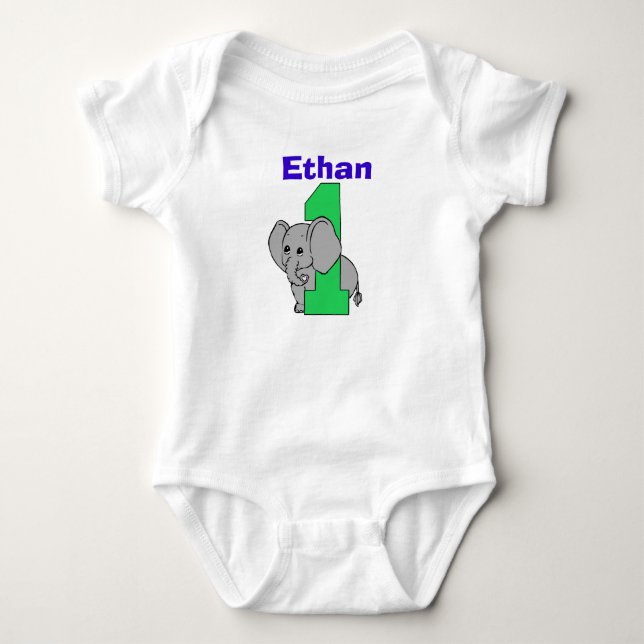 Elephant First Birthday Boy Shirt (Front)