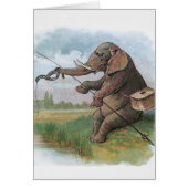 Elephant fisherman fishing Illustration (Front)