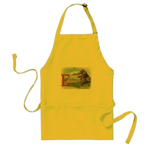 Elephant fisherman fishing Illustration Adult Apron