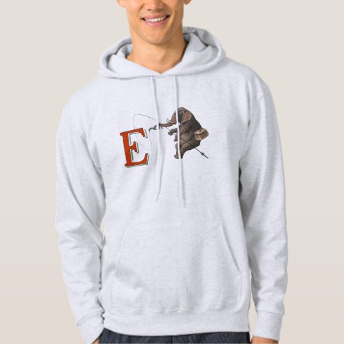 Elephant fisherman fishing Illustration Hoodie