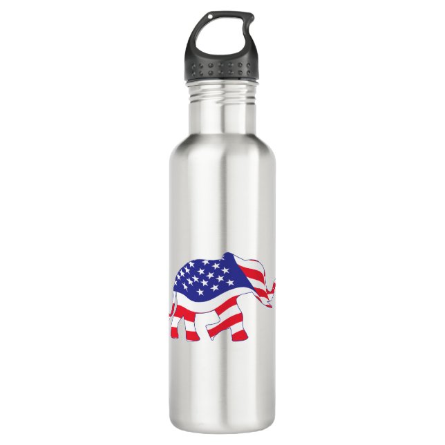 Elephant-FLAG Stainless Steel Water Bottle (Front)