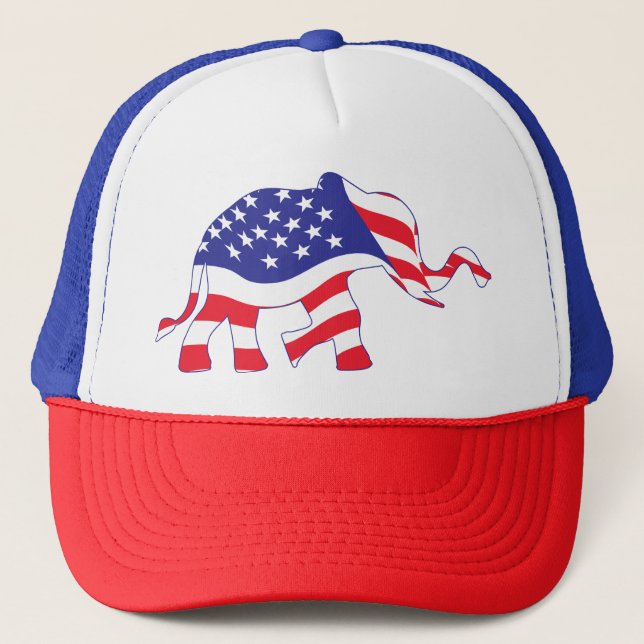 Elephant-FLAG Trucker Hat (Front)