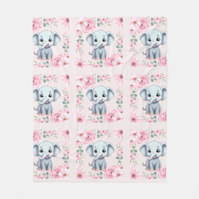 Elephant Fleece Blanket (Front)