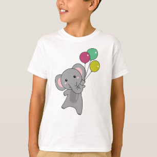 Elephant Flies With Balloons Sweet Animals kids T-Shirt