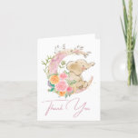 Elephant Floral Moon Baby Shower Thank You Card at Zazzle