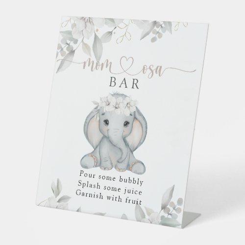 Elephant  Flower Baby Shower Decor Mom_osa Bar  Pedestal Sign