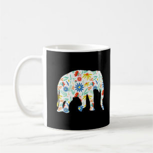 Elephant Flower Silhouette Cute Safari Coffee Mug