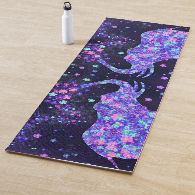 Elephant Flowers - Add Your Photo / Text / Name Yoga Mat (In Situ)