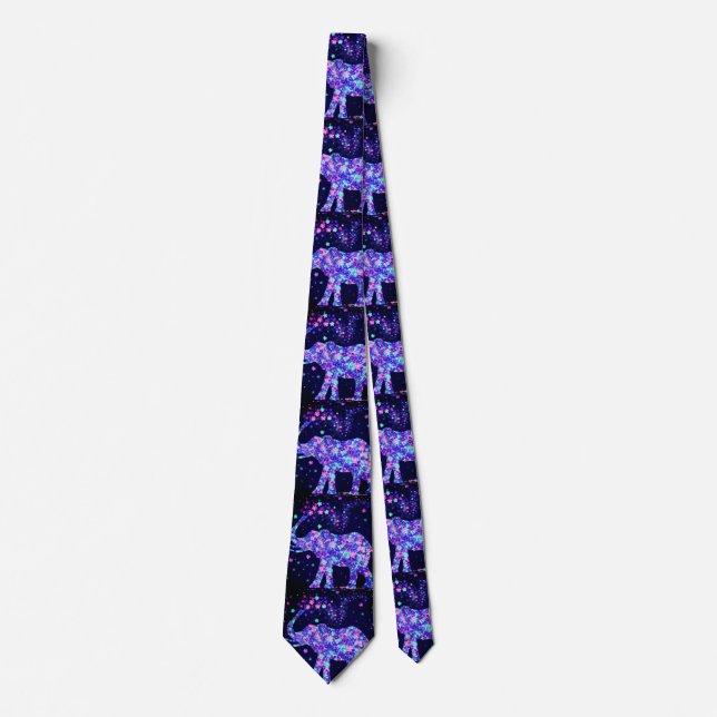 Elephant Flowers - Add Your Picture Neck Tie (Front)
