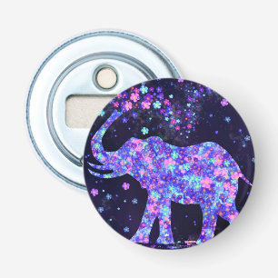 Elephant Flowers - Add Your Picture / Text / Name Bottle Opener