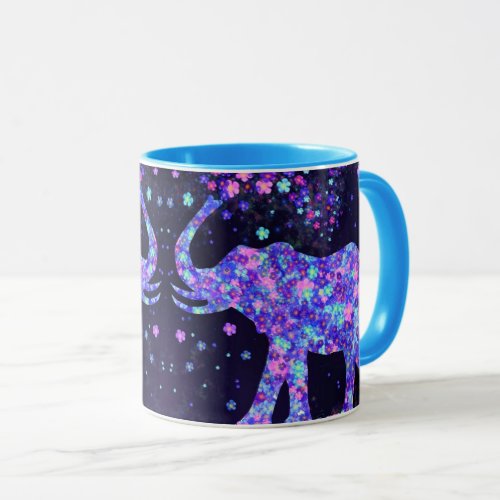 Elephant Flowers _ Add Your Picture  Text  Name Mug