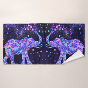 Elephant Flowers Bath Towel Set