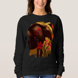 Elephant Flowers Cute Painting Flower Elephant 6 Sweatshirt