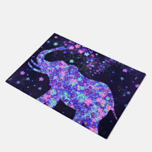 Elephant Flowers Doormat Spring Joy