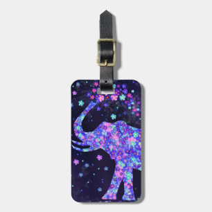 Elephant Flowers Luggage Tag