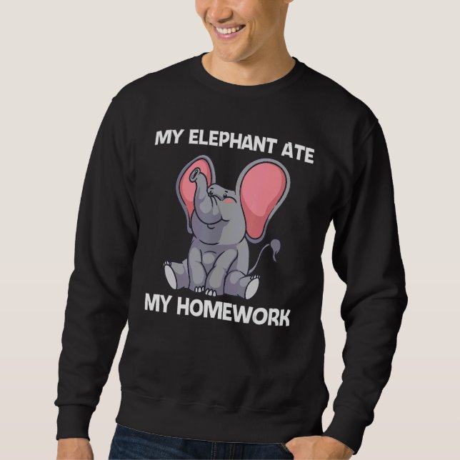 Elephant For Kids Boys Wildlife Indian Elephant Sweatshirt (Front)