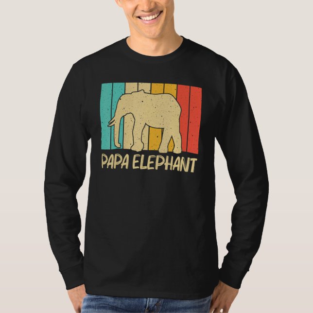 Elephant For Men Dad Indian Elephant Mammoth Vinta T-Shirt (Front)