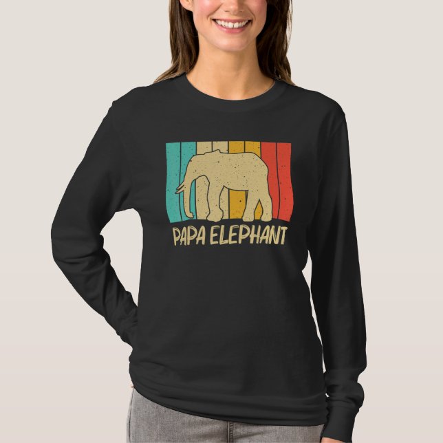 Elephant For Men Dad Indian Elephant Mammoth Vinta T-Shirt (Front)