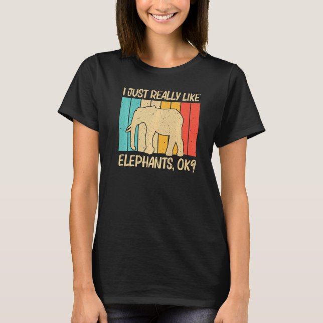 Elephant For Men Women Indian Elephant Mammoth Vin T-Shirt (Front)