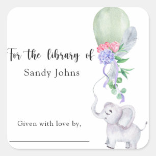 Elephant For the library of Square Sticker