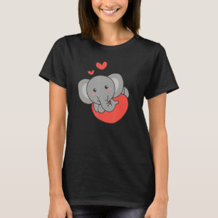 Elephant For Valentine s Day Cute Animals With Hea T-Shirt