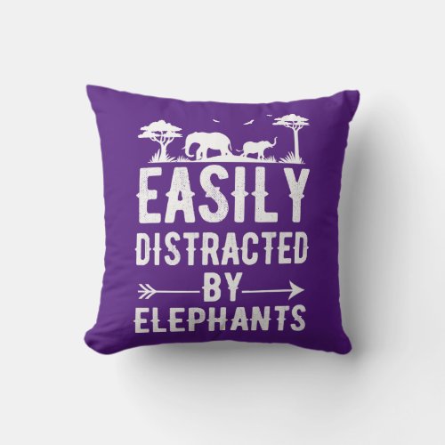 Elephant For Women Boys Pachyderm Men Girls  Throw Pillow