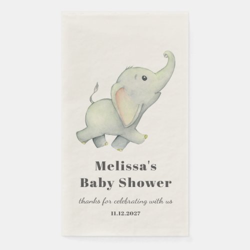 Elephant Forest Animal Gender Neutral Baby Shower Paper Guest Towels