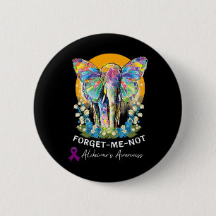 Elephant Forget-me-not Heimer’s Awareness  Button