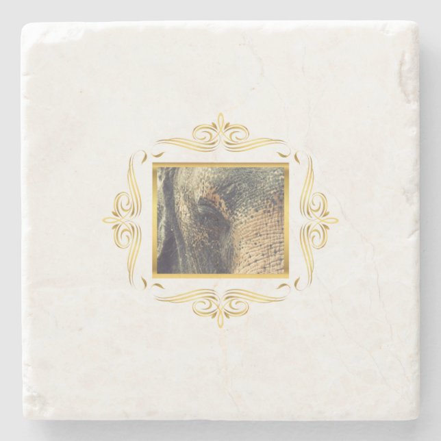 Elephant Framed Stone Coaster (Front)