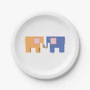 Elephant friends paper plates