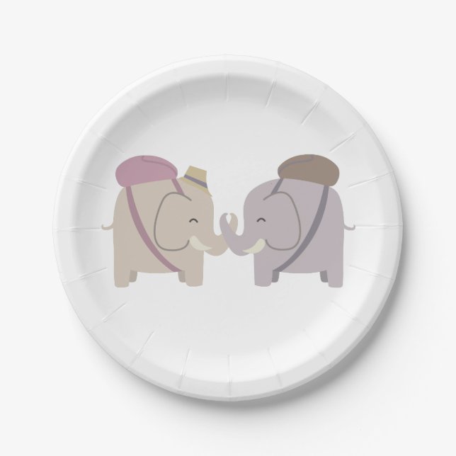 elephant friends paper plates (Front)