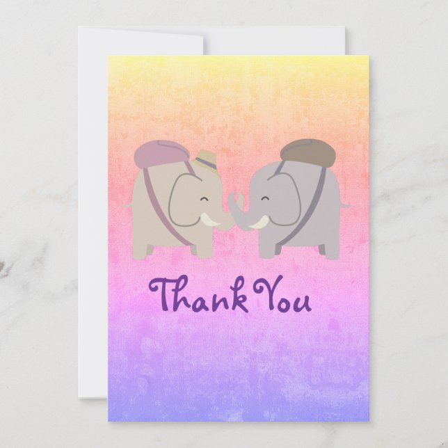 elephant friends thank you card (Front)