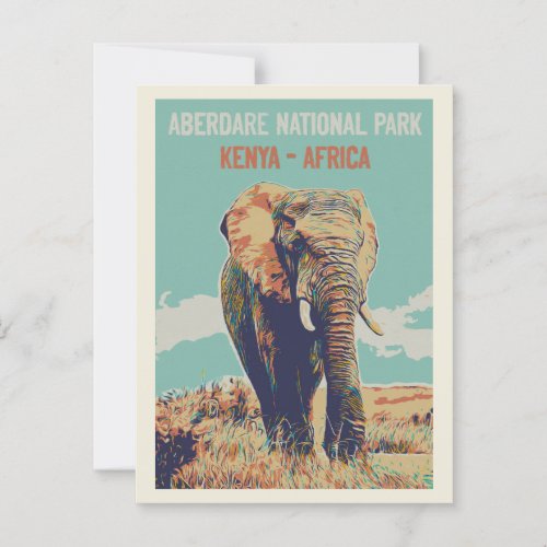 Elephant from Kenya Aberdare National Park Postcard